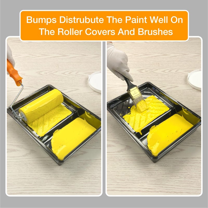 Greatandrew Great Andrew 12 Pack Paint Tray Liners 7 Inch, 1 PC Sturdy Plastic Tray with 11 PCS Disposable Paint Tray Liners, Paint Roller Trays, Paint Pan Liners for DIY Painting Projects, Walls, Furniture - Image 5